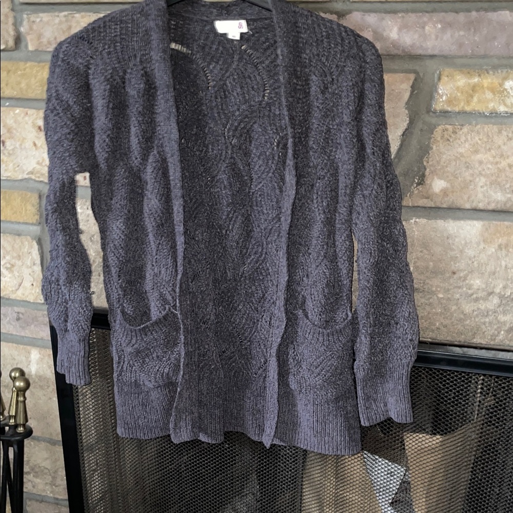 SO Charcoal Cable Knit Cardigan